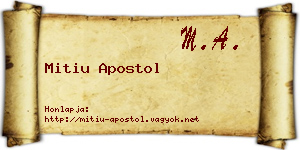 Mitiu Apostol névjegykártya